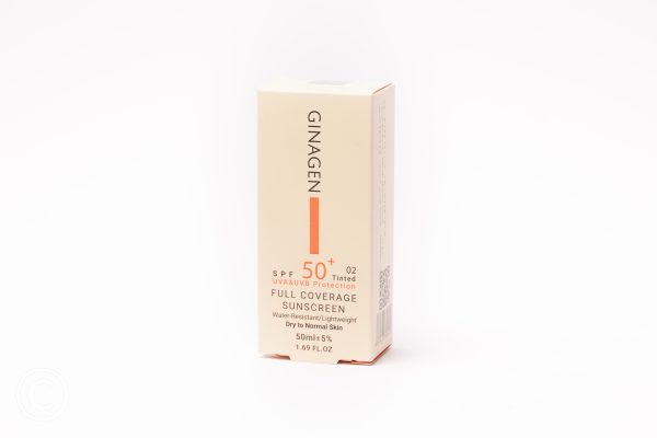 کرم ضدآفتاب رنگی ژیناژن شماره 02 | SPF 50 مناسب پوست های خشک و نرمال