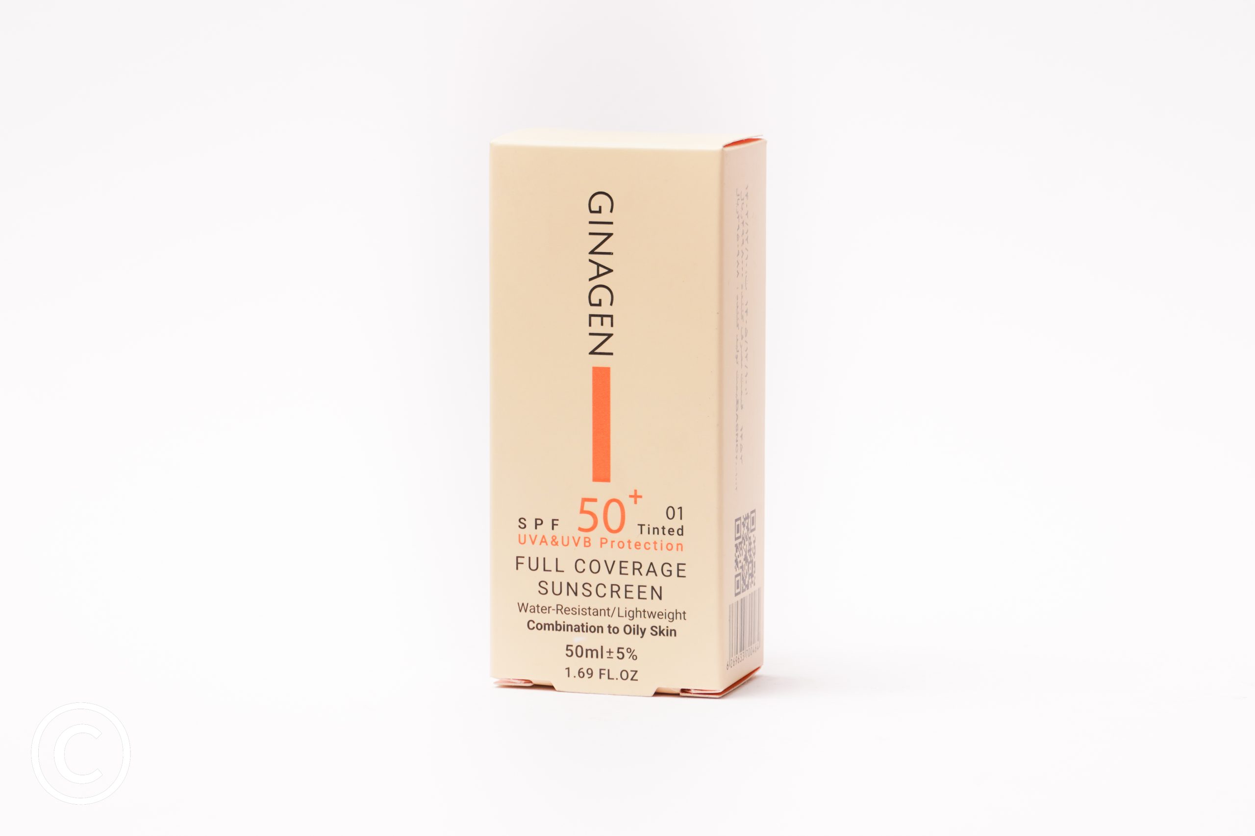 d(1)300 (174) کرم ضدآفتاب رنگی ژیناژن شماره 01 | SPF 50 مناسب پوست های مناسب پوست چرب و مختلط غیرکومدوژنیک