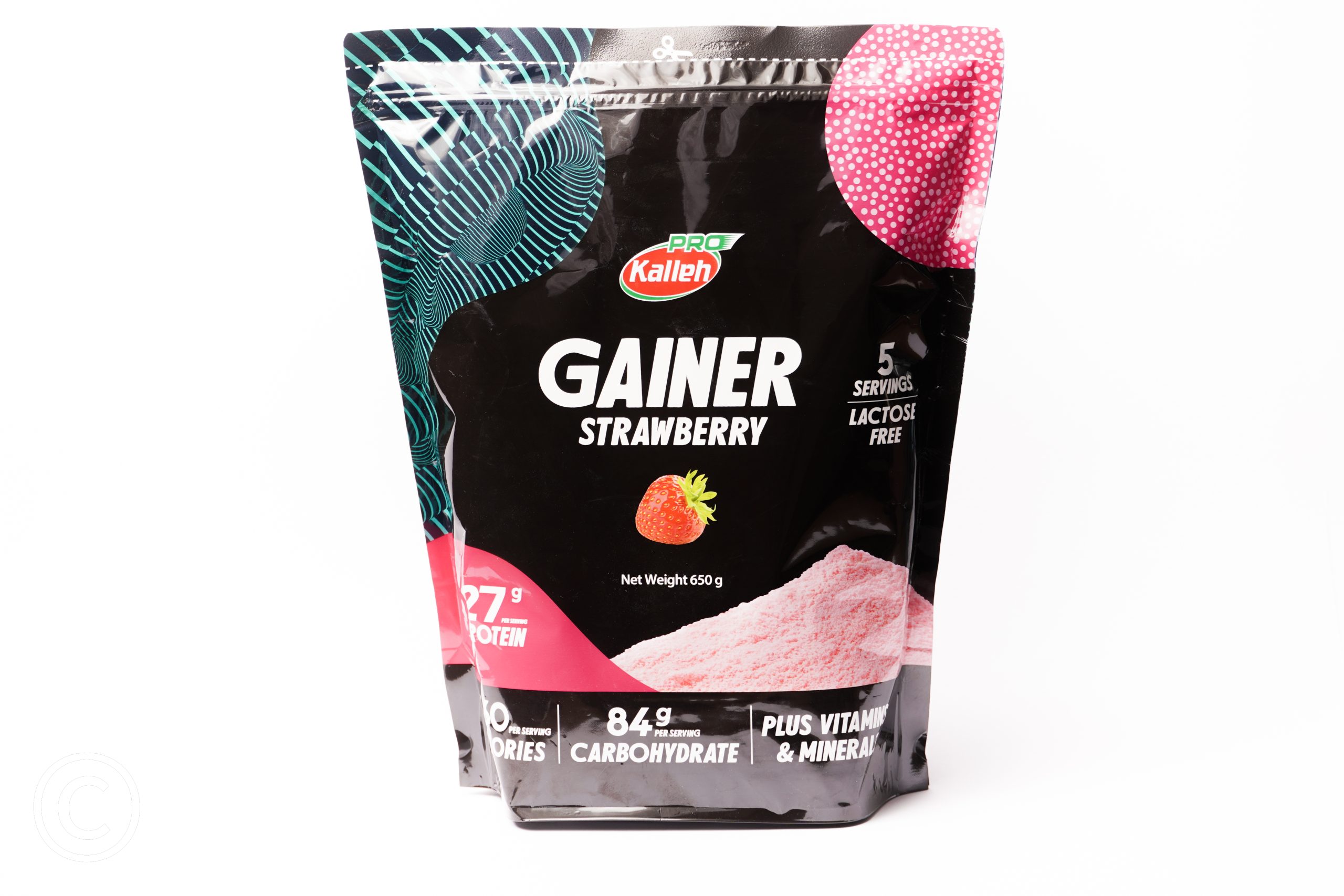 d(1)300 (296) پودر پروتئین گینر ۶۵۰ گرمی کاله پرو با طعم توتفرنگی